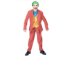 Adult Mens Halloween Maroon Clown Costume Joker Creepy Evil Jester