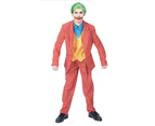 Adult Mens Halloween Maroon Clown Costume Joker Creepy Evil Jester