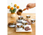 The House of Florence Medusa 12 Piece 160ml Universal Cup and Saucer Black and Gold