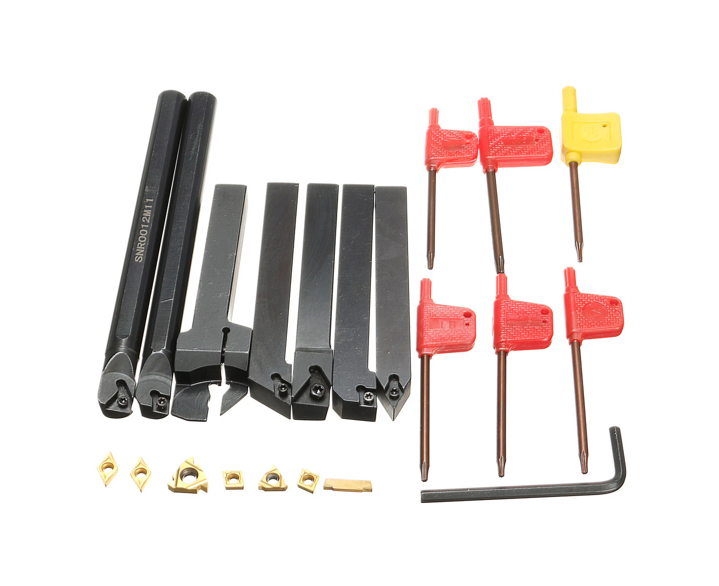 7Pcs/set 12mm Shank Lathe Set Boring Bar Turning Tool Holder Kit With Carbide Inserts