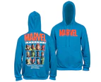 Marvel Brand Text Puff Print Hoodie With Character Line Up Back Print