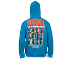 Marvel Brand Text Puff Print Hoodie With Character Line Up Back Print