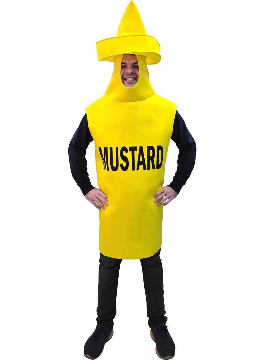 Hilarious Yellow Mustard Bottle Adult's Fancy Dress Costume