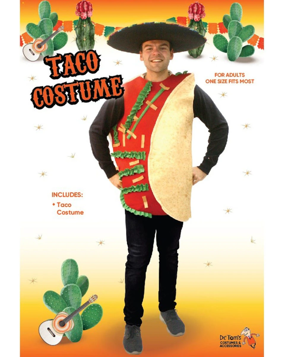 Oversized Stuffed Taco Adult's Dress Up Costume