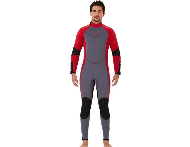 Adore Wetsuits Men's 5mm Premium Neoprene Full Suits for Scuba Diving,Spearfishing,Snorkeling,Surfing,Canoeing Dive Skin-D530003-Red