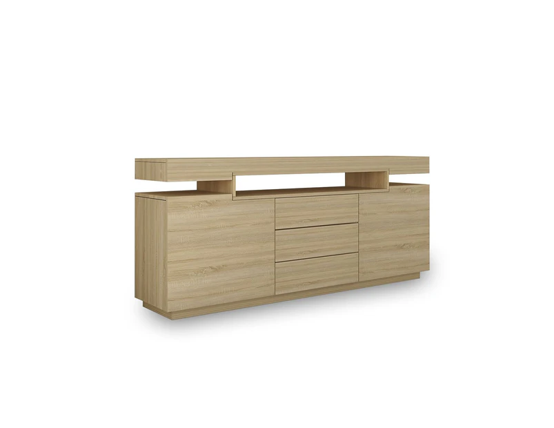 3 Drawer Sideboard TV Stand Cabinet Entertainment Unit Buffet Table Oak 160x35x72cm
