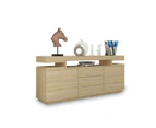 3 Drawer Sideboard TV Stand Cabinet Entertainment Unit Buffet Table Oak 160x35x72cm