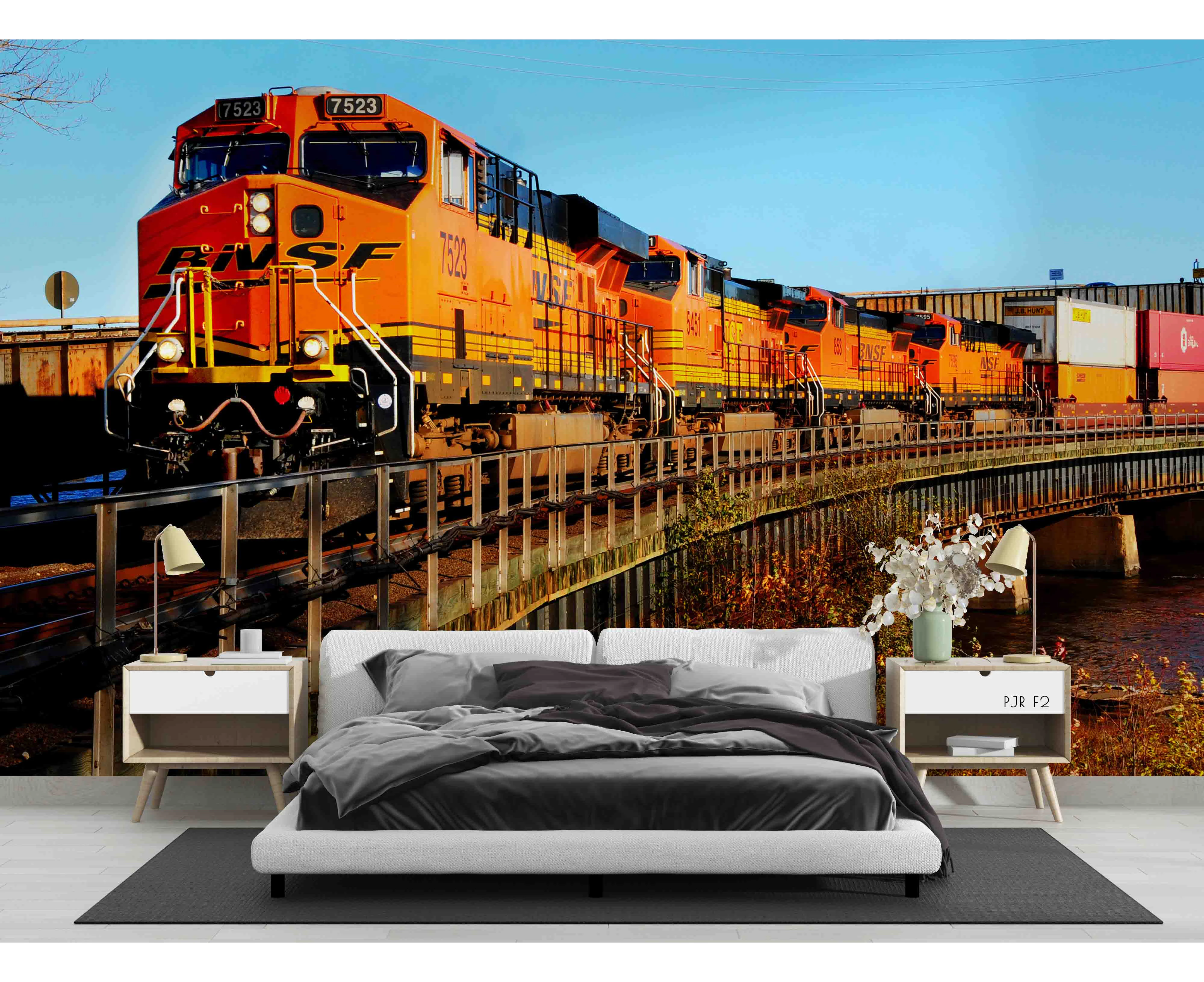 Jess Art Decoration 3D Train Track Country Road Mural Wallpaper Wj 1335