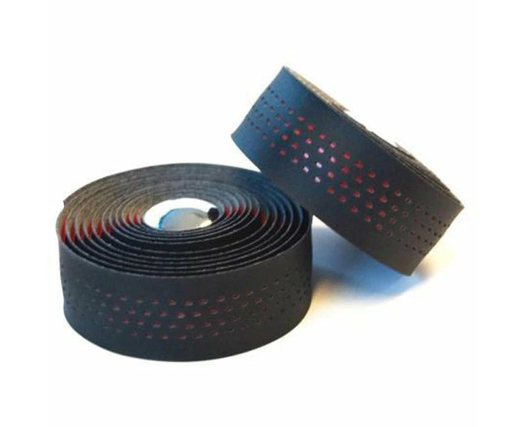 Endzone 8697a Handlebar Cushion Tape Black Microfibre + Red Shockproof W/plugs