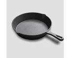 SOGA 26cm Round Cast Iron Frying Pan Skillet Steak Sizzle Platter with Handle