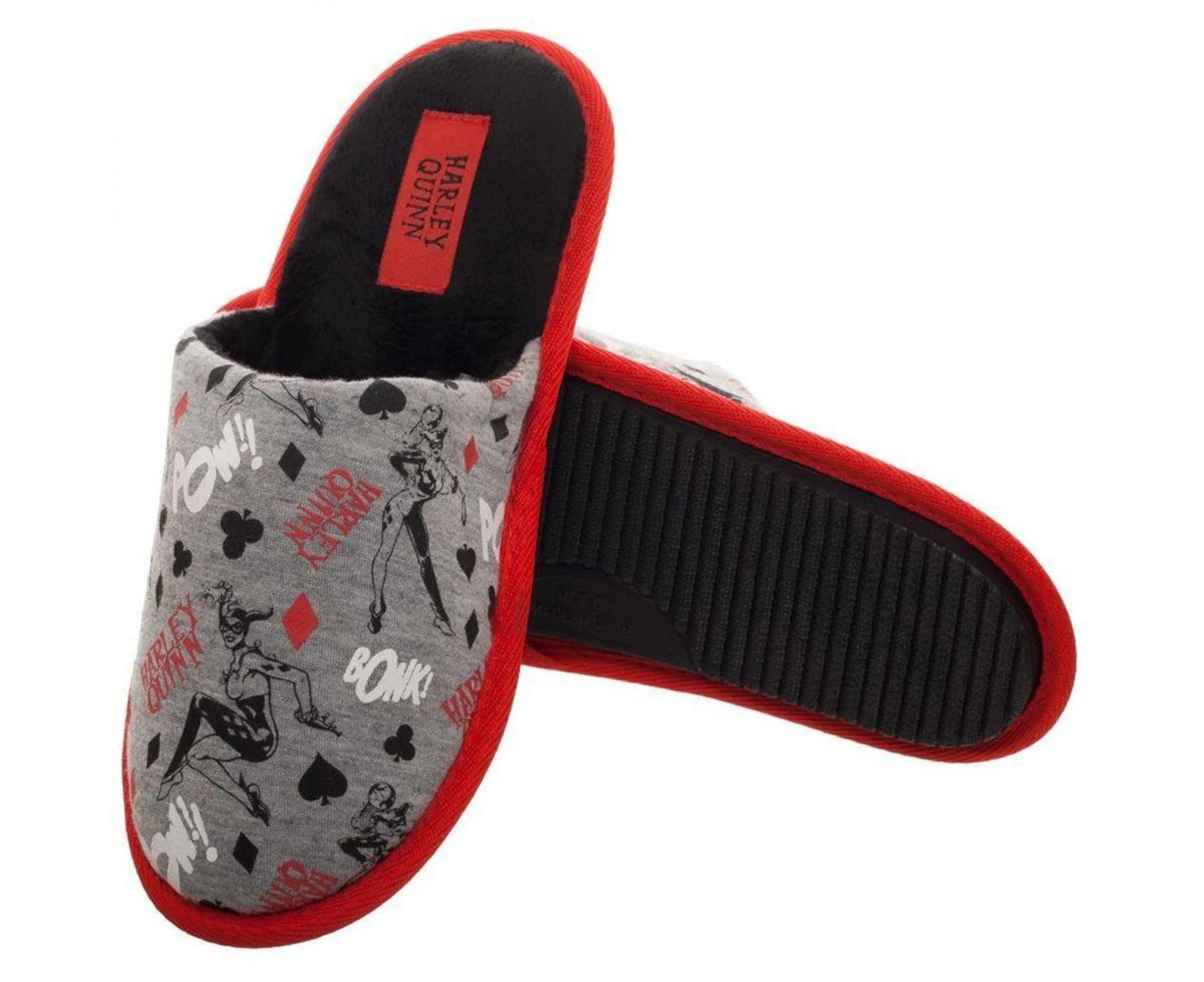 Harley Quinn Classic Comic Pow! Bonk! All Over Print Slipper Slides