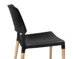 Artiss Set of 4 Wooden Stackable Dining Chairs - Black