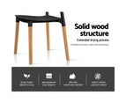 Artiss Set of 4 Wooden Stackable Dining Chairs - Black