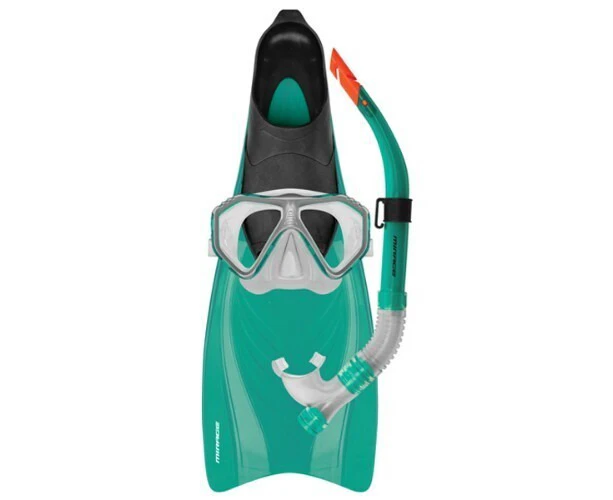 Mirage Bahamas Silitex Mask, Snorkel & Fins Set - Green