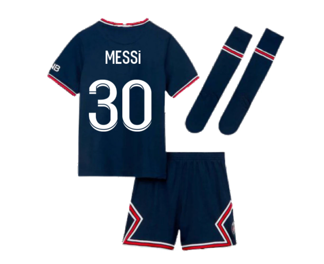 PSG 2021-2022 Little Boys Home Kit (MESSI 30)