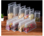 24 x REUSABLE FOOD STORAGE BAGS w/ GUSSET 1LT Stand Up Pouches BPA Free Takeaway