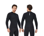 Adore 2MM Wetsuit Split Top Long-sleeved Snorkeling Suit Cold And Warm Wetsuit For Men-D240002-Black
