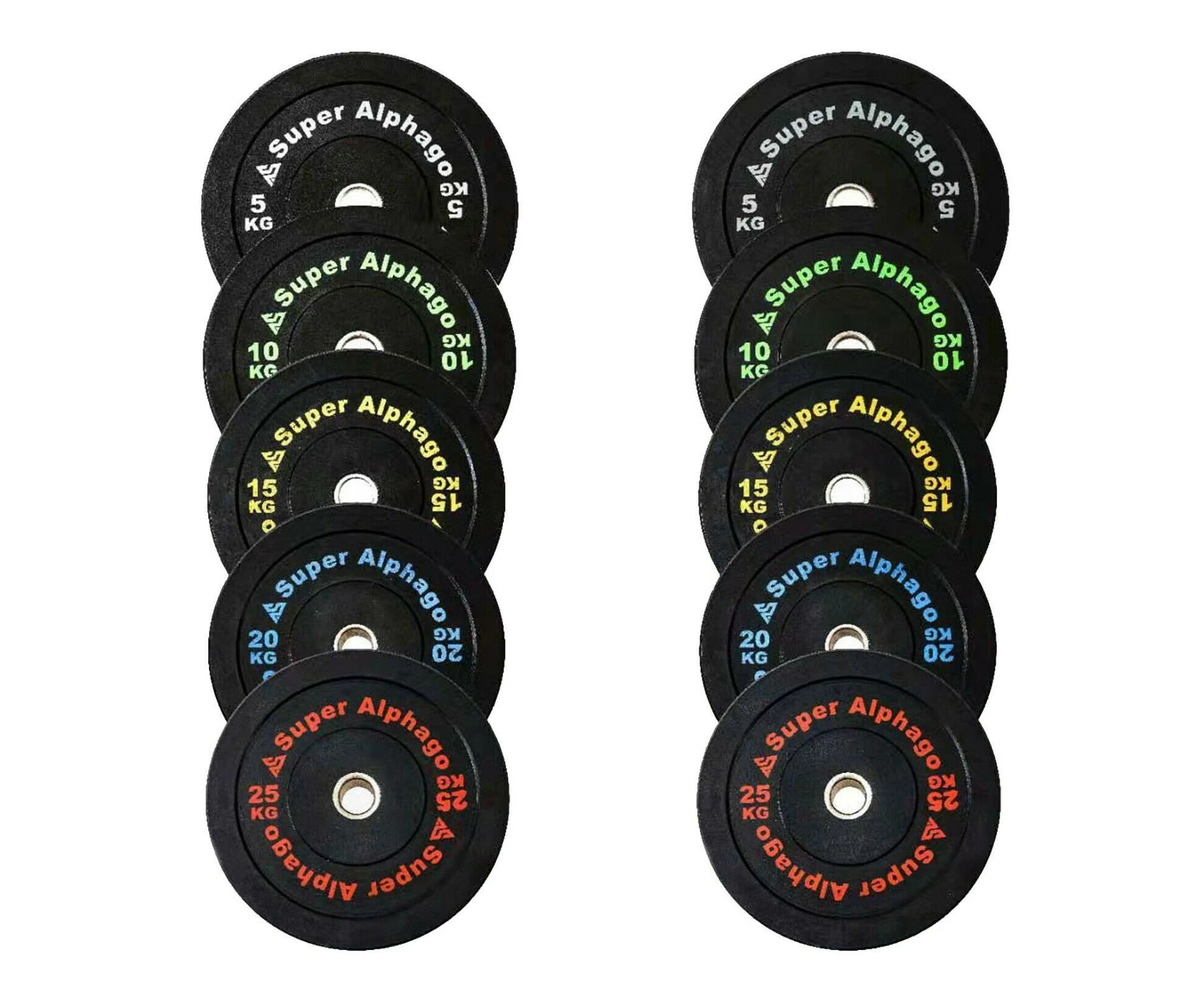 2*25kg Commercial Olympic Size Bumper Plates Weight Plates Home Gym