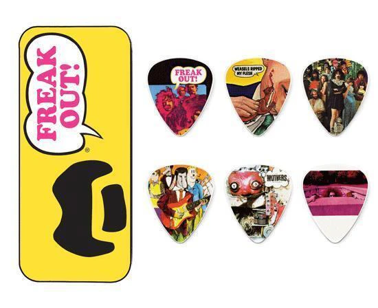 Jim Dunlop Frank Zappa Yellow Pick Tin + 6 x Tortex Medium Guitar Picks * *