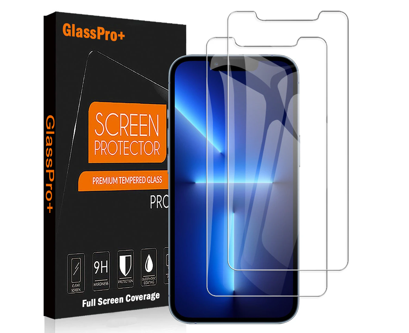 [2 PACK] For Apple iPhone 13 Pro Max Screen Protector Tempered Glass Screen Protector Film Guard