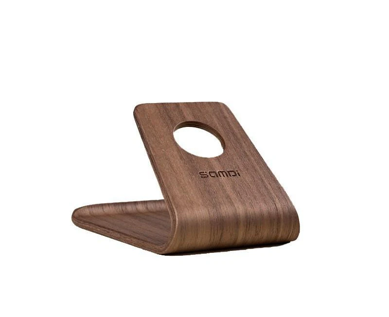 Universal Wooden Mobile Phone Desktop Stand Holder iPhone 6s/6 plus Samsung Sony - Walnut Wood