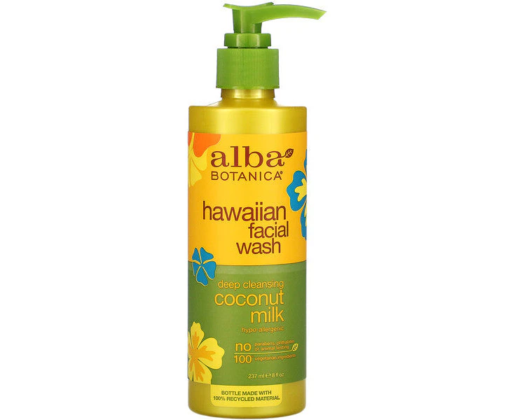 Alba Botanica, Hawaiian Facial Wash, Deep Cleansing Coconut Milk, 8 fl oz (237 ml)