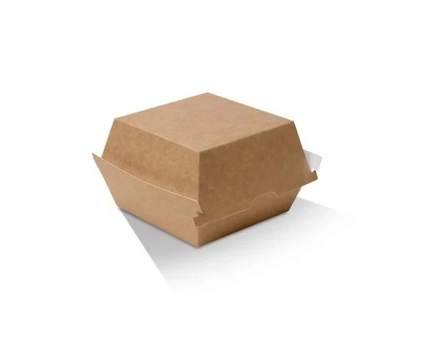 125 X Kraft Brown Disposable Burger Boxes Bulk Takeaway Party Box