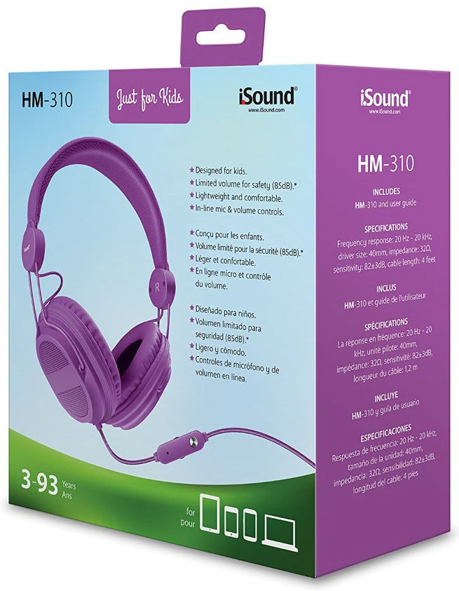 Isound Hm 310 Wired Headphone Purple