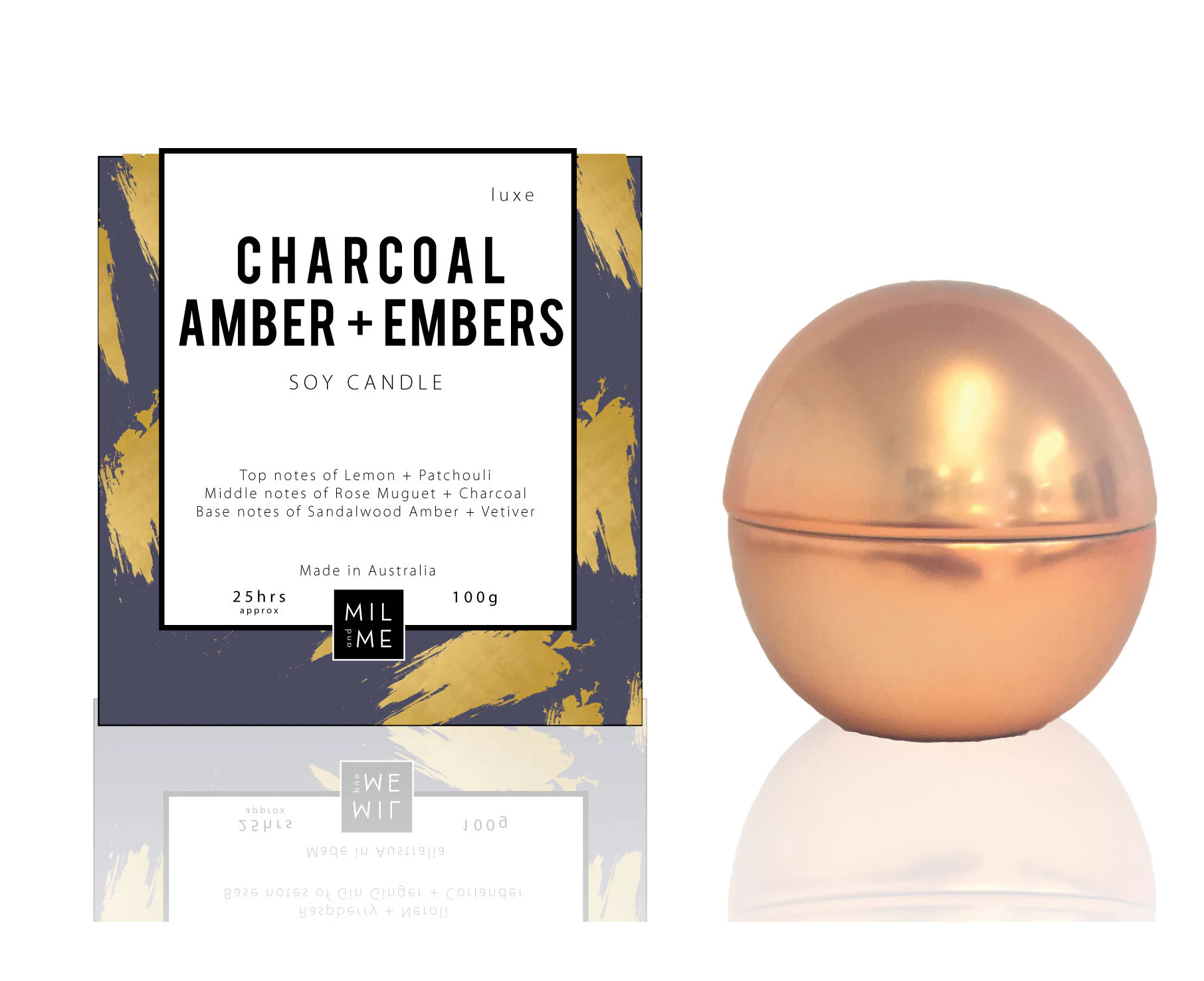 Mil + Me - Luxe Rose Gold Charcoal Amber + Embers