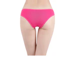 6 x Womens Cotton Lace Boyfront Bikini Briefs - Undies Coloured Underwear Jocks - Multicoloured