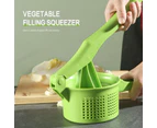 Multi Functional Fruit Vegetable Water Squeezer Drainer Kitchen Strainer - Green