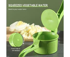 Multi Functional Fruit Vegetable Water Squeezer Drainer Kitchen Strainer - Green