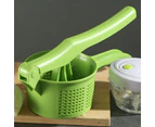 Multi Functional Fruit Vegetable Water Squeezer Drainer Kitchen Strainer - Green