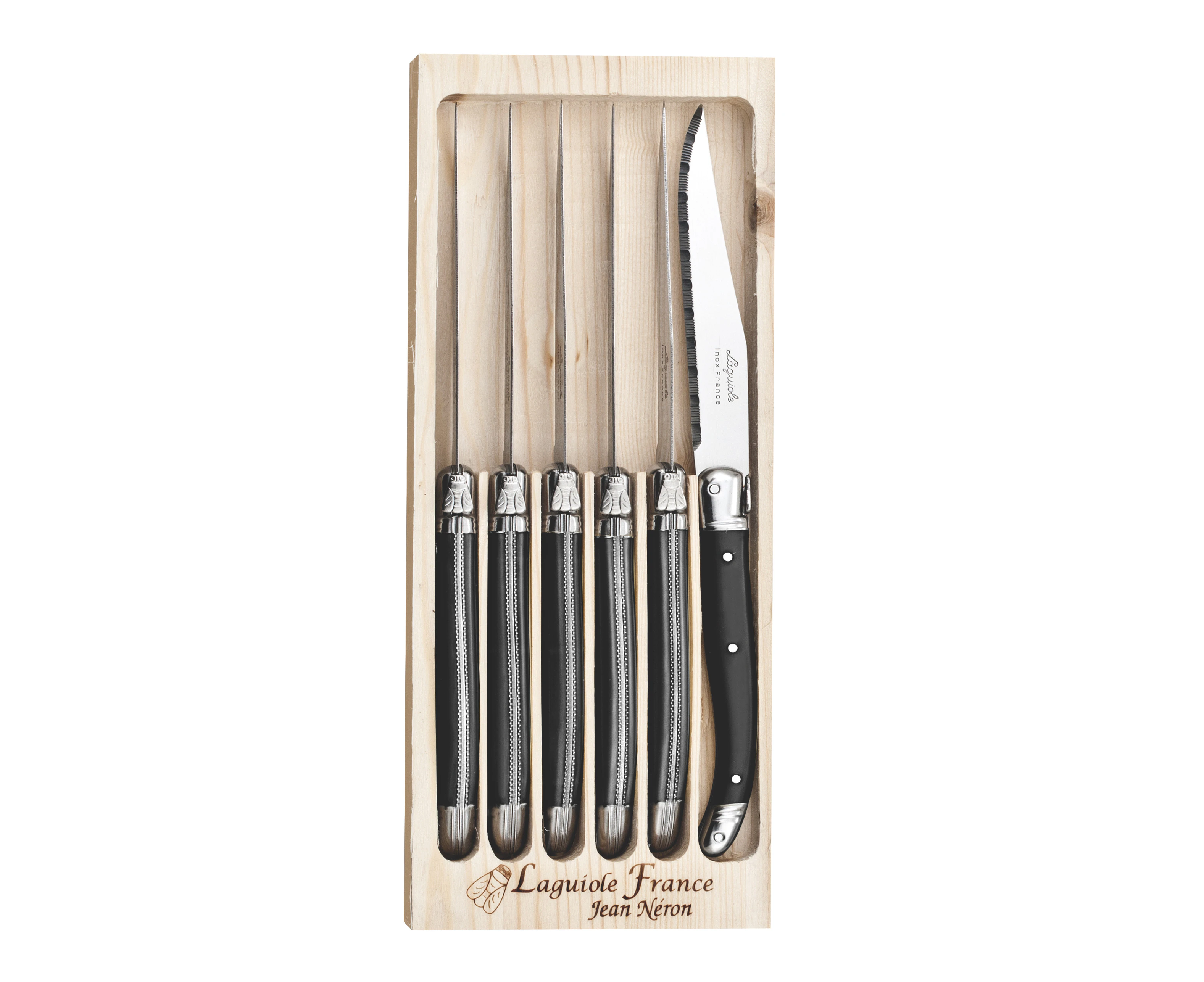 6pc Steak Knife Set - Made in France - Black