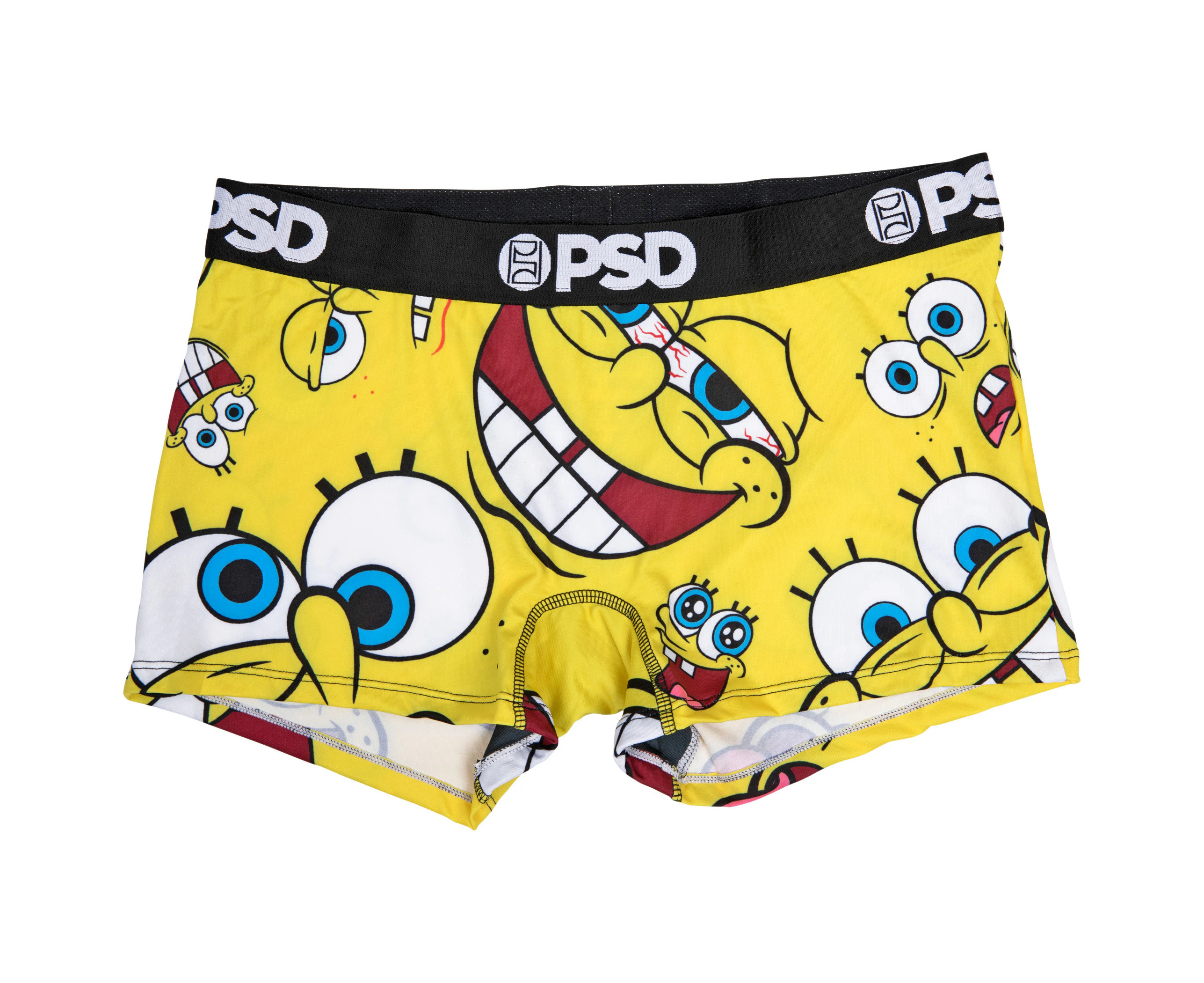 SpongeBob SquarePants Faces PSD Microfiber Blend Boy Shorts Underwear