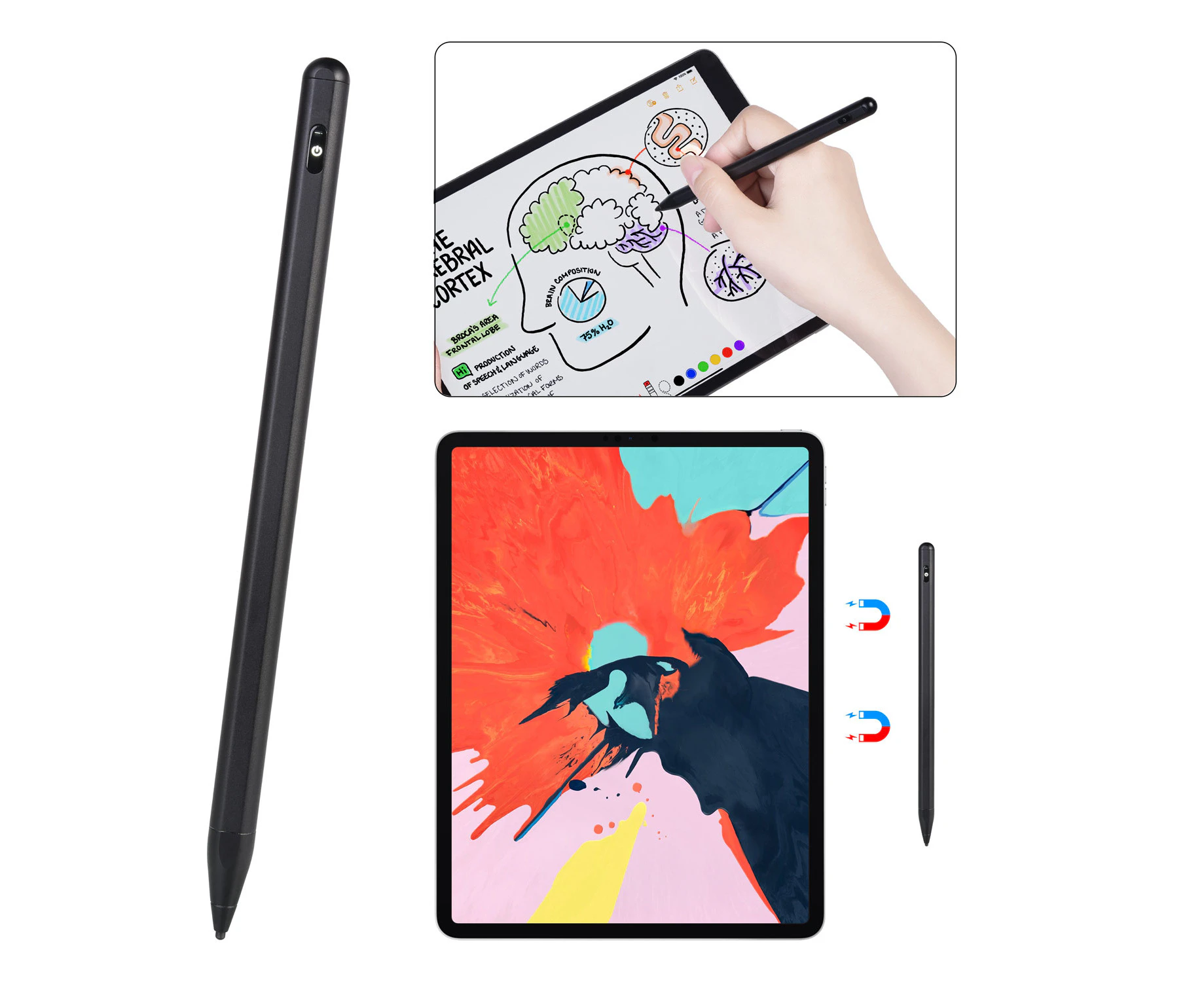 JAKE Stylus Pen for iPad Compatible with (2018-2020) Apple iPad Pro-Black