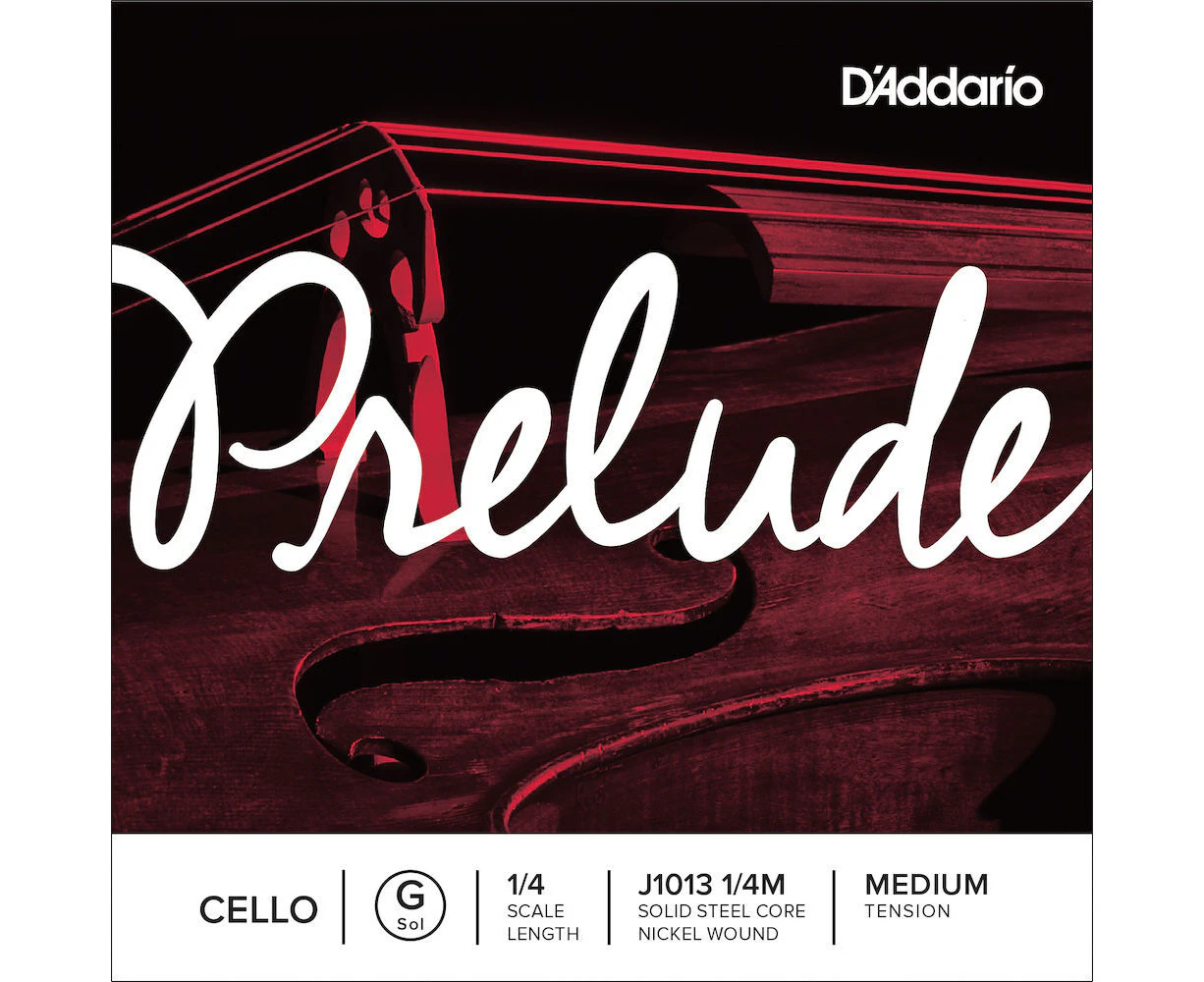 D'Addario Prelude Cello Single G String, 1/4 Scale, Medium Tension