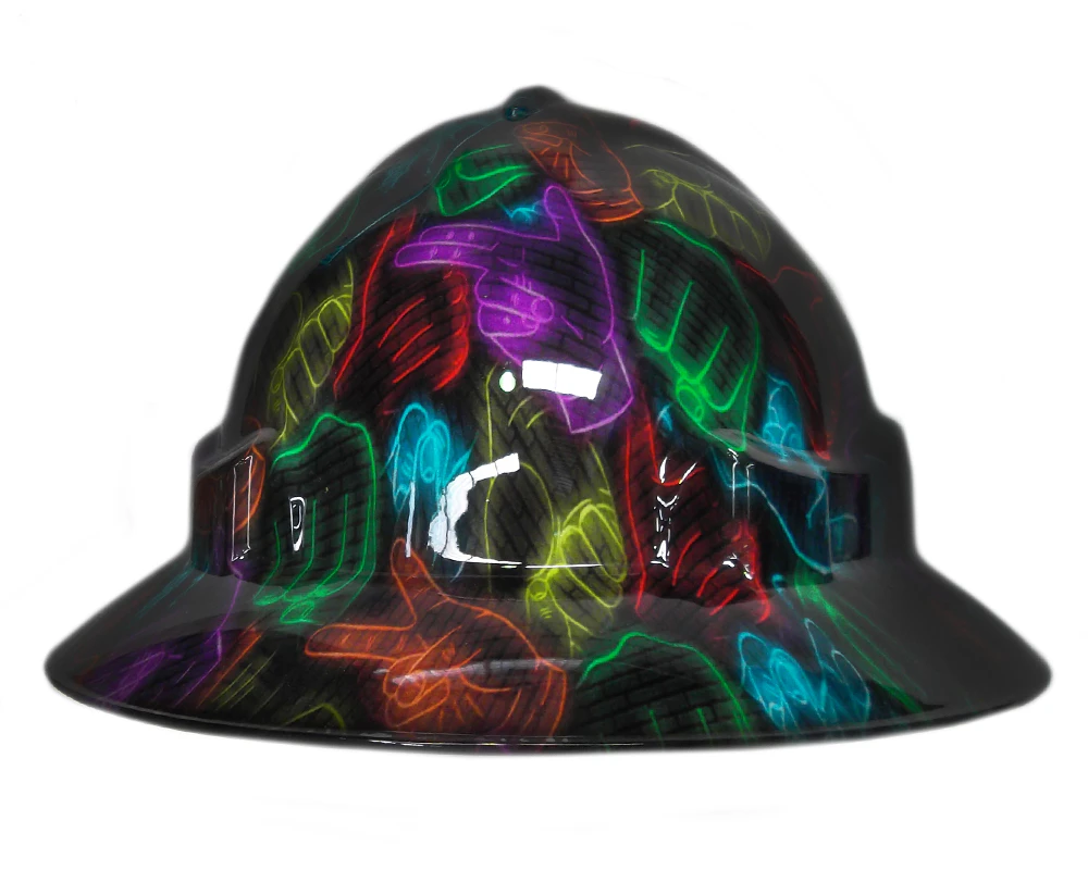 Cool Hard Hats Unisex GLOW HANDS Pro Choice Wide Brim Safety Hard Hat