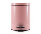 SOGA 4X 12L Foot Pedal Stainless Steel Rubbish Recycling Garbage Waste Trash Bin Round Pink