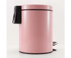 SOGA 4X 12L Foot Pedal Stainless Steel Rubbish Recycling Garbage Waste Trash Bin Round Pink