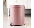 SOGA 4X 12L Foot Pedal Stainless Steel Rubbish Recycling Garbage Waste Trash Bin Round Pink