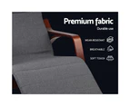 Artiss Fabric Rocking Armchair with Adjustable Footrest - Charcoal