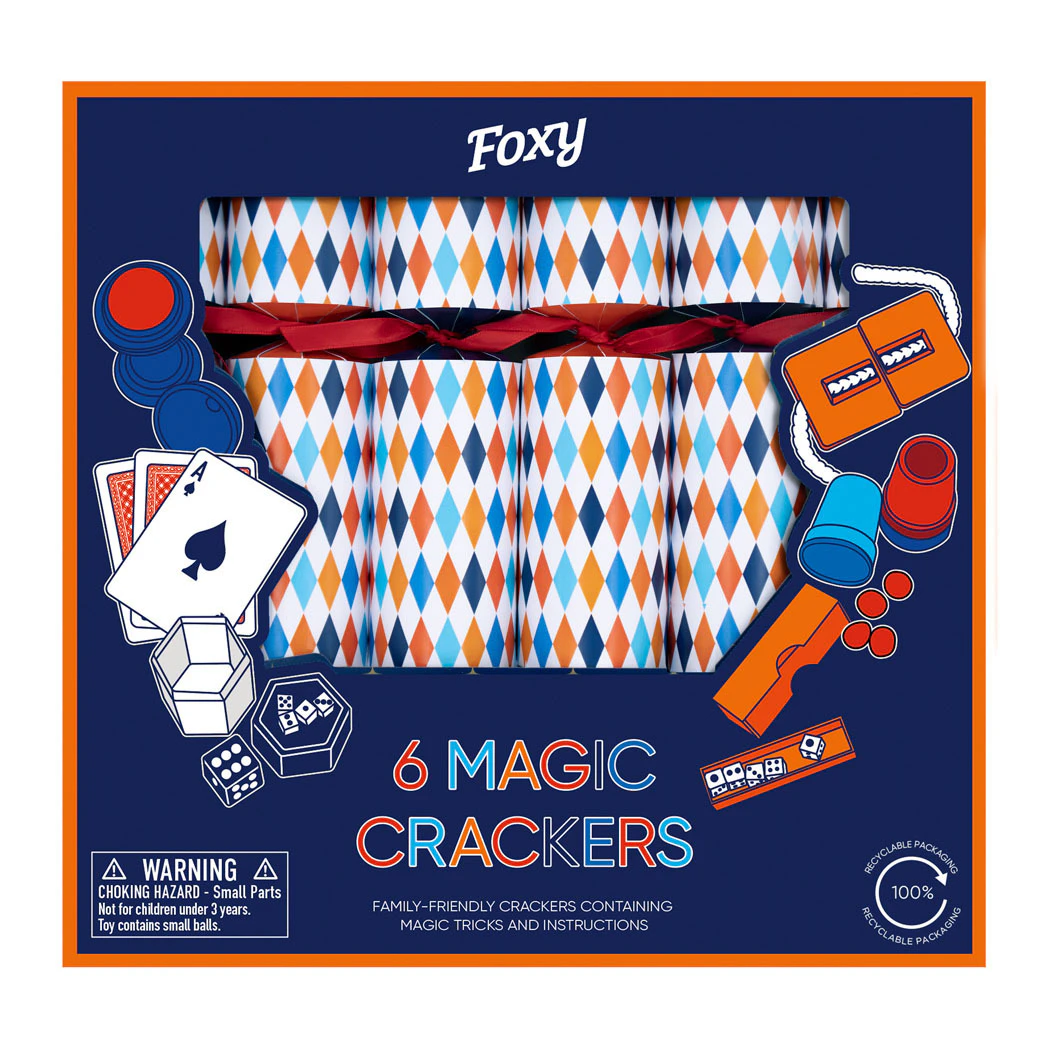 Harlequin Magic Christmas Crackers - Set of 6