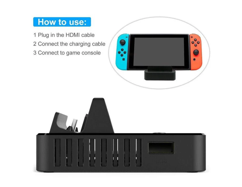 Compatible For Nintendo Switch Dock Base Tv Hdmi Charging Cooling Portable Bracket - Blue