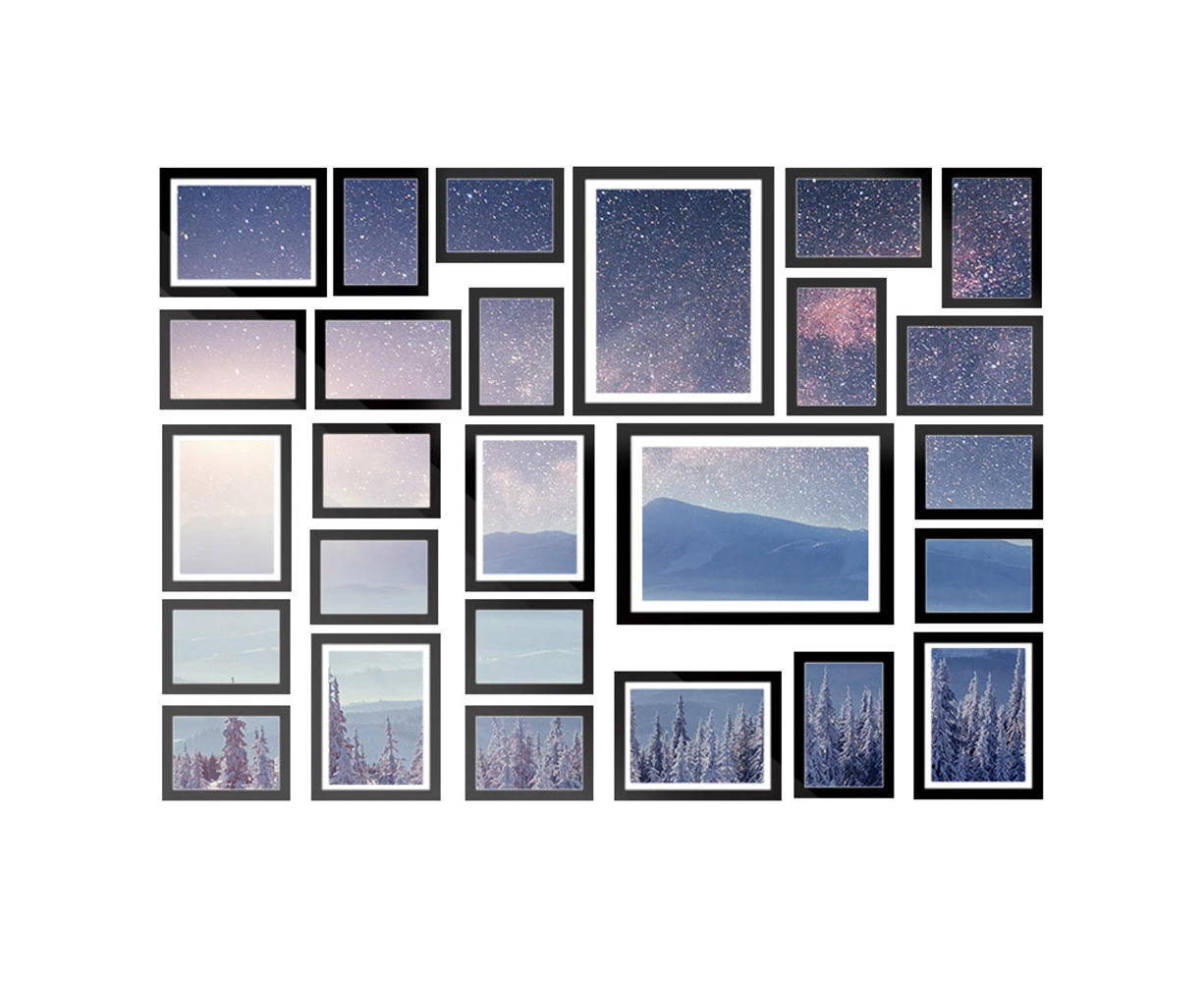 26 PCS Picture Photo Frame Wall Set Home Decor Present Gift Black