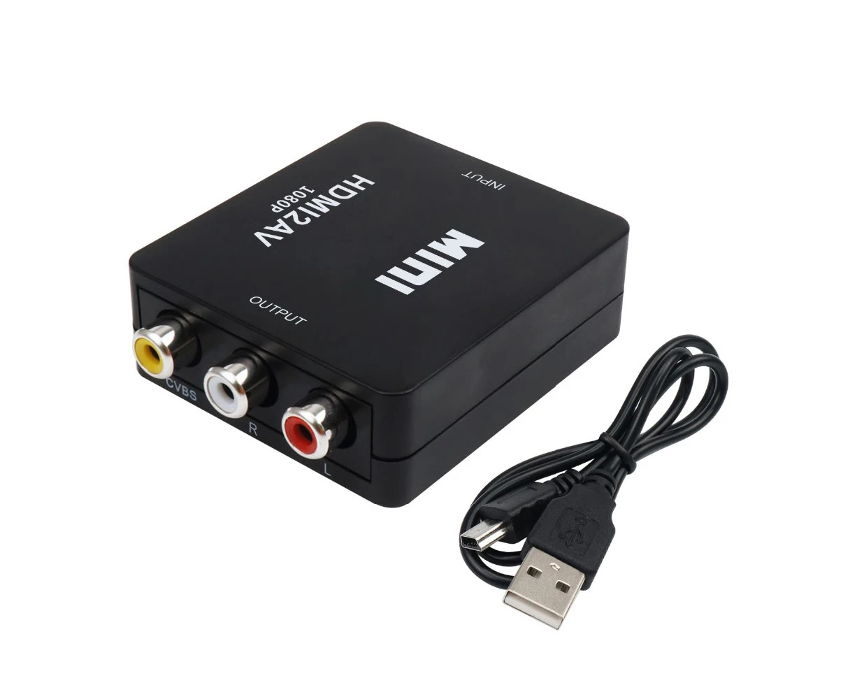 1080p HDMI to RCA Composite AV CVBS 3RCA Video Cable Converter Downscaling HOT