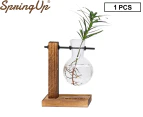 SpringUp-Wooden Stand Hanging Glass Vase Hydroponics Terrarium Container Pot Home Decor Type A