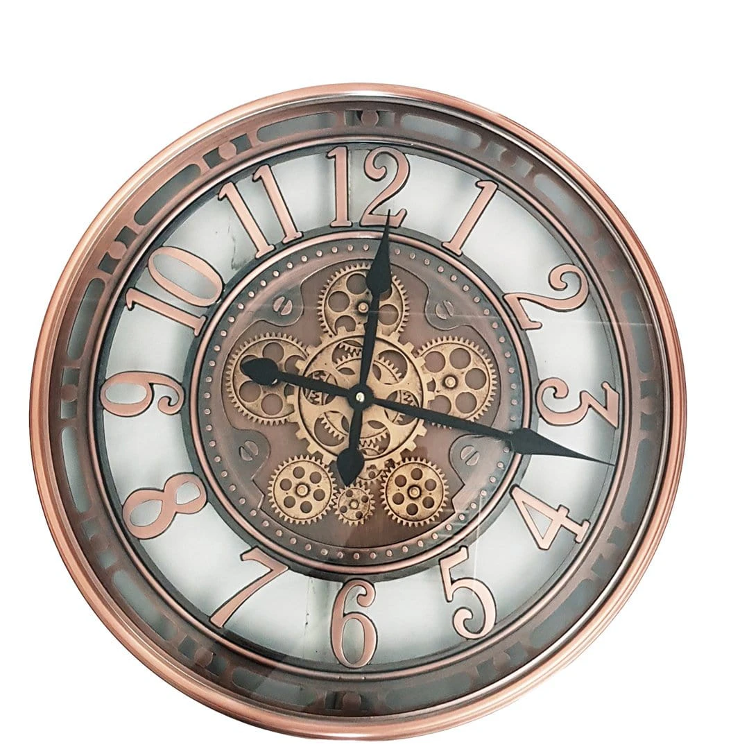 Epoque Round Industrial Moving Cogs Wall Clock