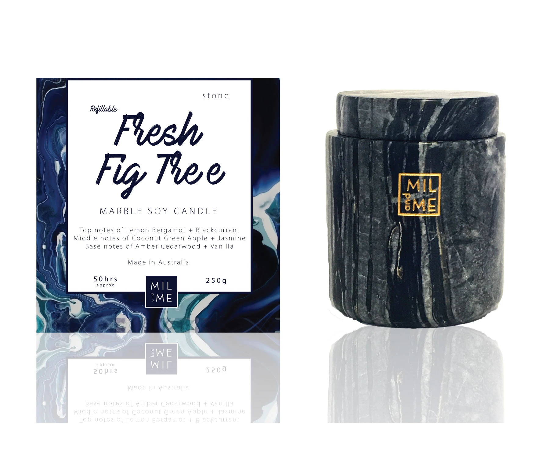 Mil + Me - Black Wood Grain Marble Fresh Fig Tree