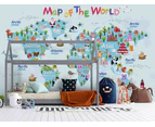 Jess Art Decoration 3D Cartoon World Map Wall Mural Wallpaper Wj 2083